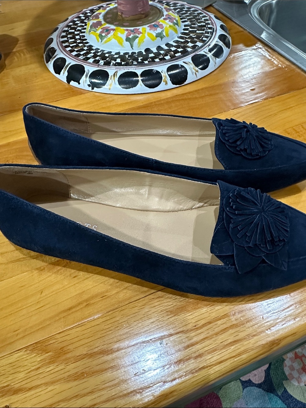 Talbots Navy Suede Tassel Loafers